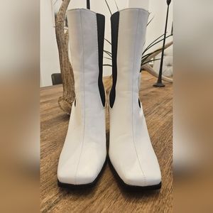 White calf high stylish boots 6.5 womens